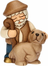 - Pastore Con Cane - Ceramica - Collezione Presepe Classico - 5,8 X 4,8 X 7,9 Cm