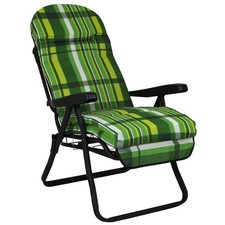 SDRAIO RECLINABILE DA GIARDINO CON POGGIAPIEDI ESTRAIBILE E CUSCINO IMBOTTITO