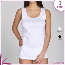 Canotta donna Irge ir7000 spalla larga cotone 3 pezzi