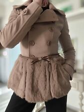 cappotto donna Elisabetta Franchi taglia.42 in lapin e cinturino in pelle