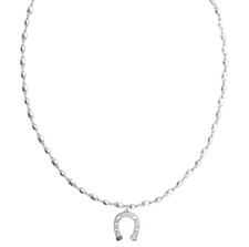Collana Guess Donna Ferro di Cavallo In Acciaio Con Cristalli Swarovski Original