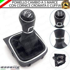 POMELLO DEL CAMBIO CUFFIA VW GOLF MK6 5 MARCE SIMILPELLE NERO CROMATO