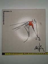 Wifredo Lam Cuba 1902 Parigi 1982 Artefiera 1975 SERIGRAFIA SU CERAMICA FIRMATA