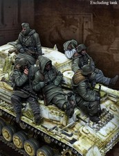 Modellino figure in resina 1/35 kit granatieri corazzati 6 figurine non assemblate non dipinte