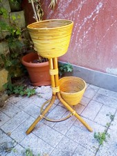 portavasi in bambù h cm 64'con due cachepot larghi cm 20