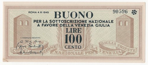 100 lire buono - buono, sottoscrizione