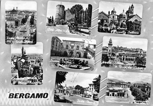 Cartolina bergamo vedute - bergamo, 8