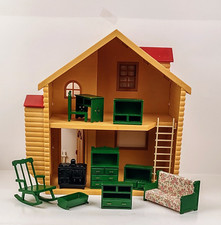 Sylvania Family Red Roof Dollhouse w/ 10 pcs Furniture Rare Exclusive to Japan