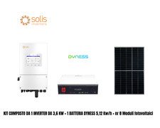 Kit fotovoltaico Pann 400w nr 8  + Inverter  Solis S6 da 3KW + Batt da 5,12KW
