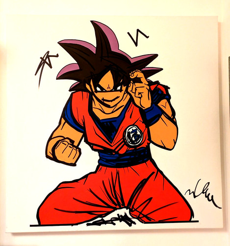 Quadro dipinto tela goku - su,