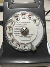 RARO Telefono Ericsson Disco Francese in bachelite e auricolare per ascolto