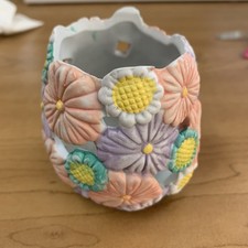 ABC Distribuzioni Porcellana Pasqua Floreale Primavera Porta Candela Votivo C7