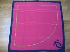 CARTIER - 80s foulard Vintage - fucsia/bleu