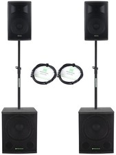 DJ PA attivo impianto completo impianto vocale set 2x subwoofer 18" 2x tweeter 12"