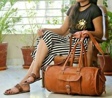 Borsone da viaggio palestra pernottamento weekend vintage nuovo borsa marrone...