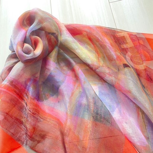 Sciarpa chanel seta arancione - sciarpa,