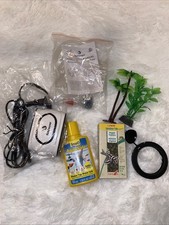 Pompa ad aria per pesci acquario, condizionatore d'acqua, cibo, piante finte, anello di alimentazione