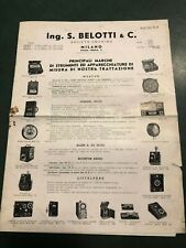 PUBBLICITARIO VINTAGE ANNI 30 40-DITTA BELOTTI MILANO-WESTON-BOONTON RADIO-HORN