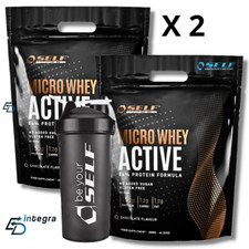 SELF Micro Whey Active 2 kg X 2 Proteine Siero Latte Isolate con VB 104 + Shaker