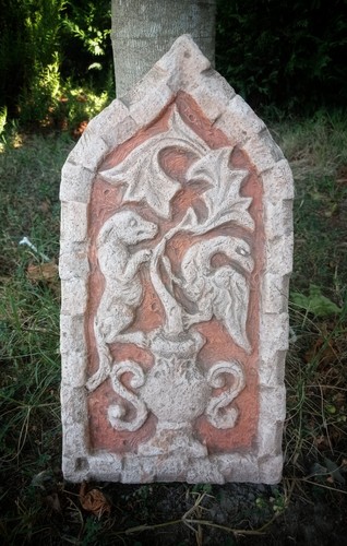 Piastrella medievale anticata - piastrella,