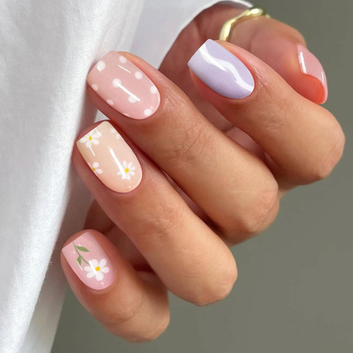 Unghie gel adesive fiore - unghie,