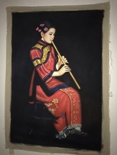Chinese Painting Oil on Tel