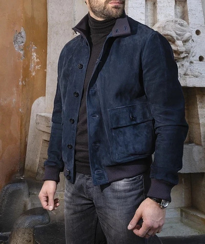 Giubbotto uomo blu bomber volo
