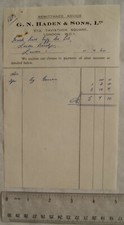 1960 Remittance Advice G. N. Haden & Sons, London