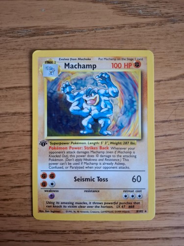 Machamp holo 102 base set - holo,