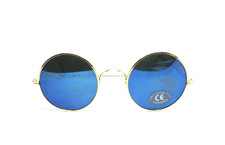 occhiali da sole uomo made in italy metallo anni 90 rotondo oro specchio vintage