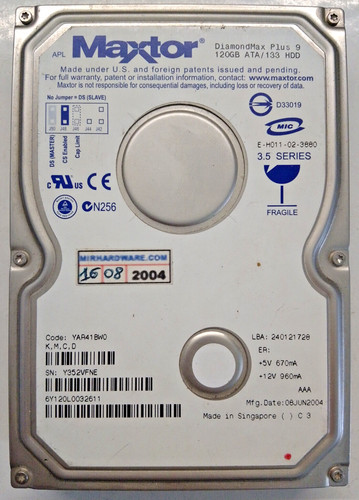 Maxtor diamondmax plus 120gb - maxtor, 9