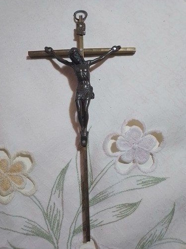 Crocifisso bronzo ottone - crocifisso, cm