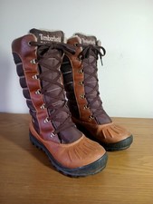 Stivali da neve Timberland foderati impermeabili da donna con lacci Holly Duck taglia 5