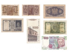 1 2 5 10 50 1000 LIRE IMPERO REGNO  FASCIO 1939 1940 1951 ITALIA ELMATA LOTTO S