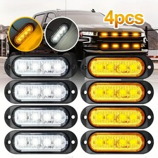 KIT 4 Luci Strobo LED Giallo 12/24V Visibilità Emergenza Lavoro Camion SUV