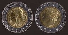 500 LIRE 1996 ISTAT - ITALIA