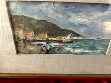 PAESAGGIO COSTIERO SCUOLA NAPOLETANA META' SECOLO SCORSO OLIO SU PANNELLO FIRMA