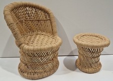 Set sedia e tavolo in rattan