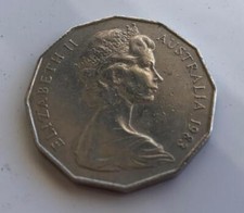 Moneta 50 centesimi vintage 1983 Elisabetta ll Australia