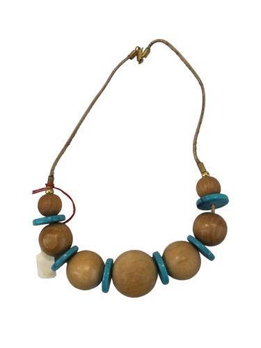 Collana perle legno - e, dischi