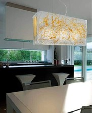 Lampadario in vetro di Murano cristallo ambra 3 Luci Moderno Sylcom SCONTATO