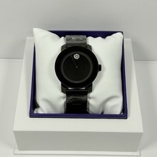 Movado Unisex Bold Crystal Dot Black Dial Watch 3600803