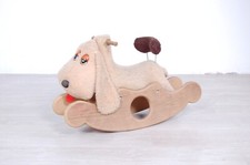 Cane a dondolo vintage, plastica, marchio Canova. Gioco vintage made in Italy.