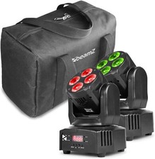 BEAMZ MHL36 COPPIA DI TESTE MOBILI 4 LED RGBW 36W DMX STROBO + BAG NUOVO