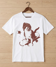 Funny skater cat white cotton - cat,