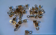 30 pz Capocorda MetalloTerminale color ORO 15 x 5 mm Fine Corda Collane Bijoux