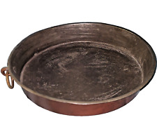 ANTICA TORTIERA IN RAME STAGNATA 28/30 CM CON ANELLO IN OTTONE