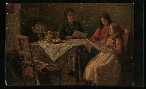 Cartolina imitazione olio - cartolina, d'imitazione