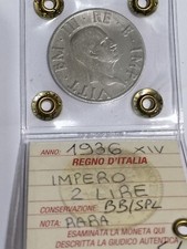 2 Lire 1936 Periziata BB/SPL