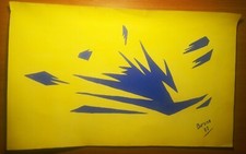 QUADRO ASTRATTO A TEMPERA SU